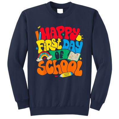 Happy First Day Of School Retro Teacher Women Back To School Sweatshirt