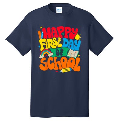 Happy First Day Of School Retro Teacher Women Back To School Tall T-Shirt