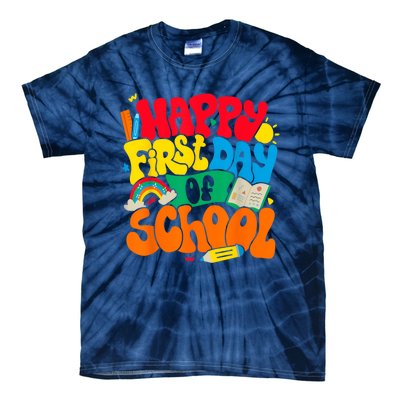 Happy First Day Of School Retro Teacher Women Back To School Tie-Dye T-Shirt