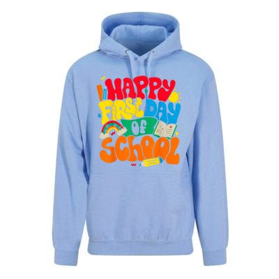 Happy First Day Of School Retro Teacher Women Back To School Unisex Surf Hoodie