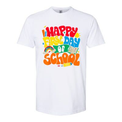 Happy First Day Of School Retro Teacher Women Back To School Softstyle CVC T-Shirt