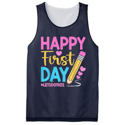 Happy First Day Lets Do This Welcome Back To School Teacher Mesh Reversible Basketball Jersey Tank