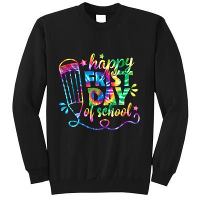 Happy First Day Of School Tie Dye Back To School Teacher Kids Sweatshirt