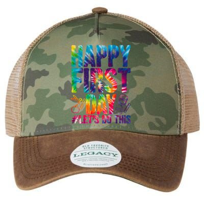 Happy First Day Let's Do This Back To School Rainbow Legacy Tie Dye Trucker Hat