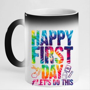 Happy First Day Let's Do This Back To School Rainbow 11oz Black Color Changing Mug