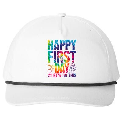 Happy First Day Let's Do This Back To School Rainbow Snapback Five-Panel Rope Hat