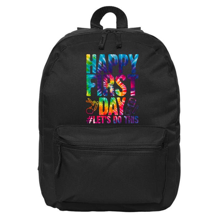 Happy First Day Let's Do This Back To School Rainbow 16 in Basic Backpack