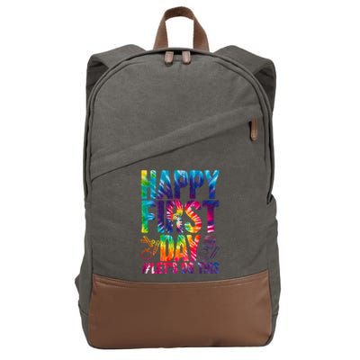 Happy First Day Let's Do This Back To School Rainbow Cotton Canvas Backpack