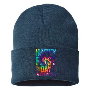 Happy First Day Let's Do This Back To School Rainbow Sustainable Knit Beanie