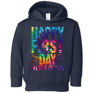 Happy First Day Let's Do This Back To School Rainbow Toddler Hoodie