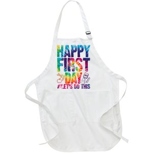 Happy First Day Let's Do This Back To School Rainbow Full-Length Apron With Pockets