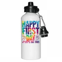 Happy First Day Let's Do This Back To School Rainbow Aluminum Water Bottle