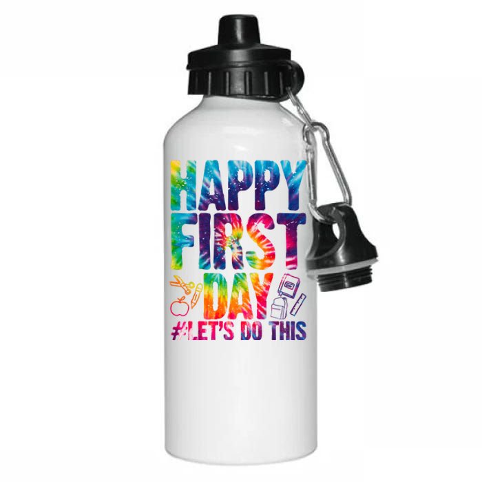 Happy First Day Let's Do This Back To School Rainbow Aluminum Water Bottle