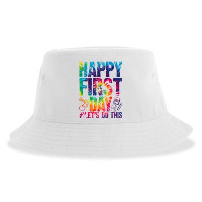 Happy First Day Let's Do This Back To School Rainbow Sustainable Bucket Hat