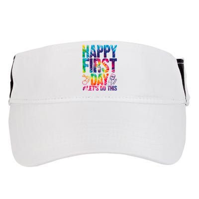 Happy First Day Let's Do This Back To School Rainbow Adult Drive Performance Visor