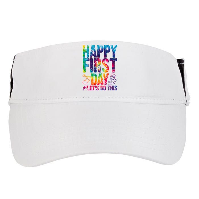 Happy First Day Let's Do This Back To School Rainbow Adult Drive Performance Visor