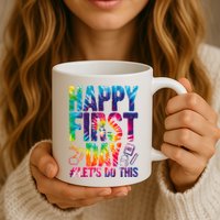 Happy First Day Let's Do This Back To School Rainbow Mug
