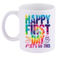 Happy First Day Let's Do This Back To School Rainbow 11oz C Handle Ceramic Mug