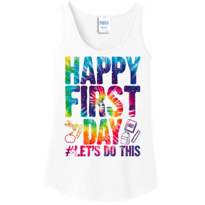 Happy First Day Let's Do This Back To School Rainbow Ladies Essential Tank