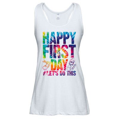 Happy First Day Let's Do This Back To School Rainbow Ladies Essential Flowy Tank