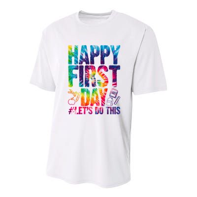 Happy First Day Let's Do This Back To School Rainbow Youth Performance Sprint T-Shirt