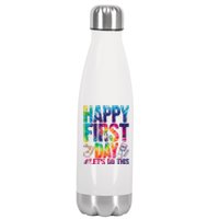 Happy First Day Let's Do This Back To School Rainbow Stainless Steel Insulated Water Bottle