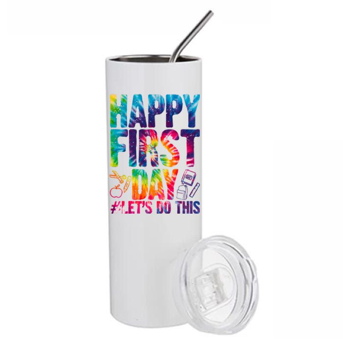 Happy First Day Let's Do This Back To School Rainbow Stainless Steel Tumbler