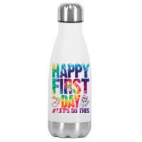 Happy First Day Let's Do This Back To School Rainbow Stainless Steel Insulated Water Bottle