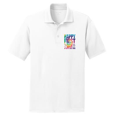 Happy First Day Let's Do This Back To School Rainbow PosiCharge RacerMesh Polo