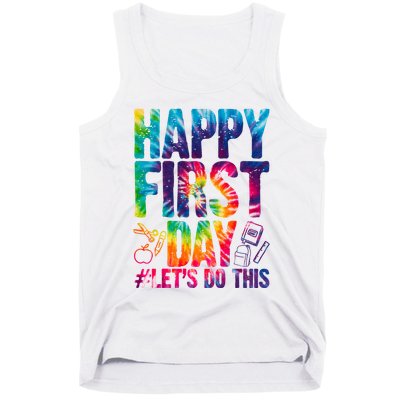 Happy First Day Let's Do This Back To School Rainbow Tank Top
