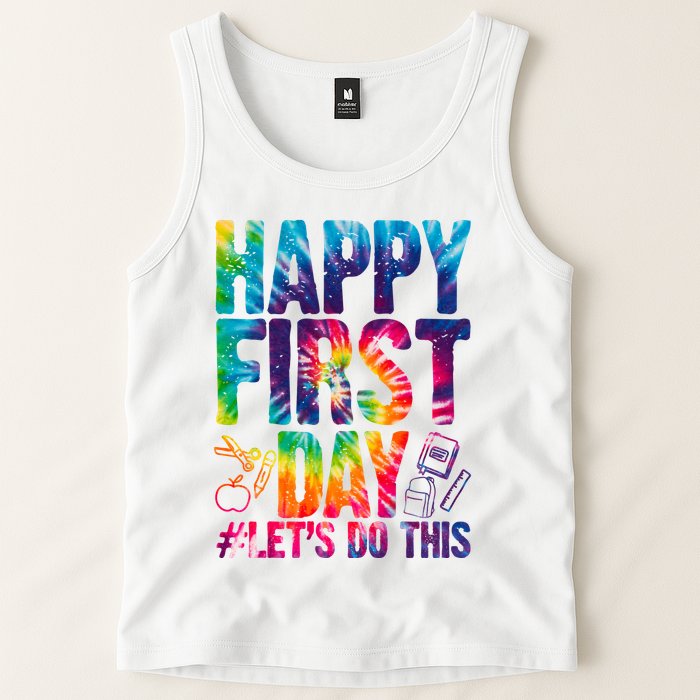 Happy First Day Let's Do This Back To School Rainbow Tank Top