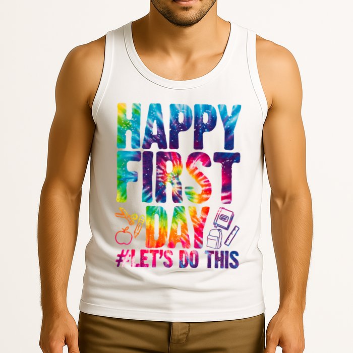 Happy First Day Let's Do This Back To School Rainbow Tank Top