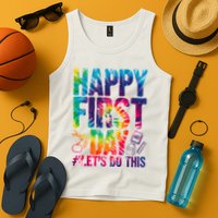 Happy First Day Let's Do This Back To School Rainbow Tank Top