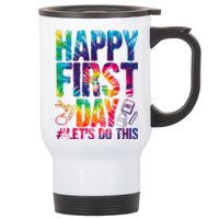 Happy First Day Let's Do This Back To School Rainbow Stainless Steel Travel Mug