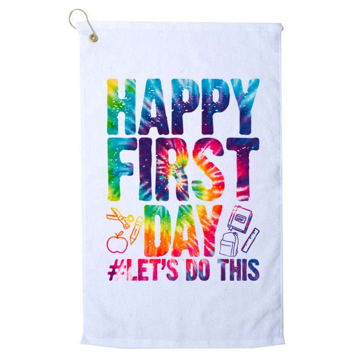 Happy First Day Let's Do This Back To School Rainbow Golf Towel