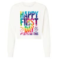 Happy First Day Let's Do This Back To School Rainbow Cropped Pullover Crew