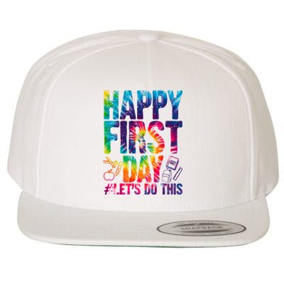 Happy First Day Let's Do This Back To School Rainbow Wool Snapback Cap