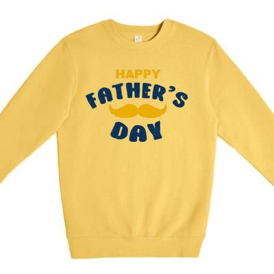 Happy Fathers Day Mustache Vintage Premium Crewneck Sweatshirt