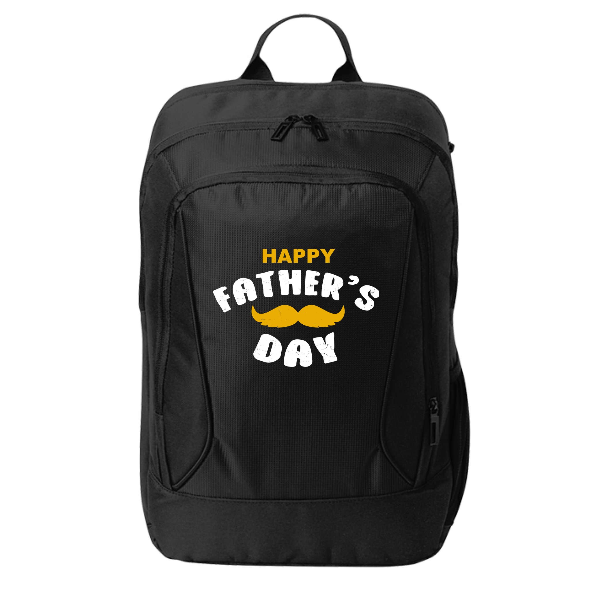 Happy Fathers Day Mustache Vintage City Backpack