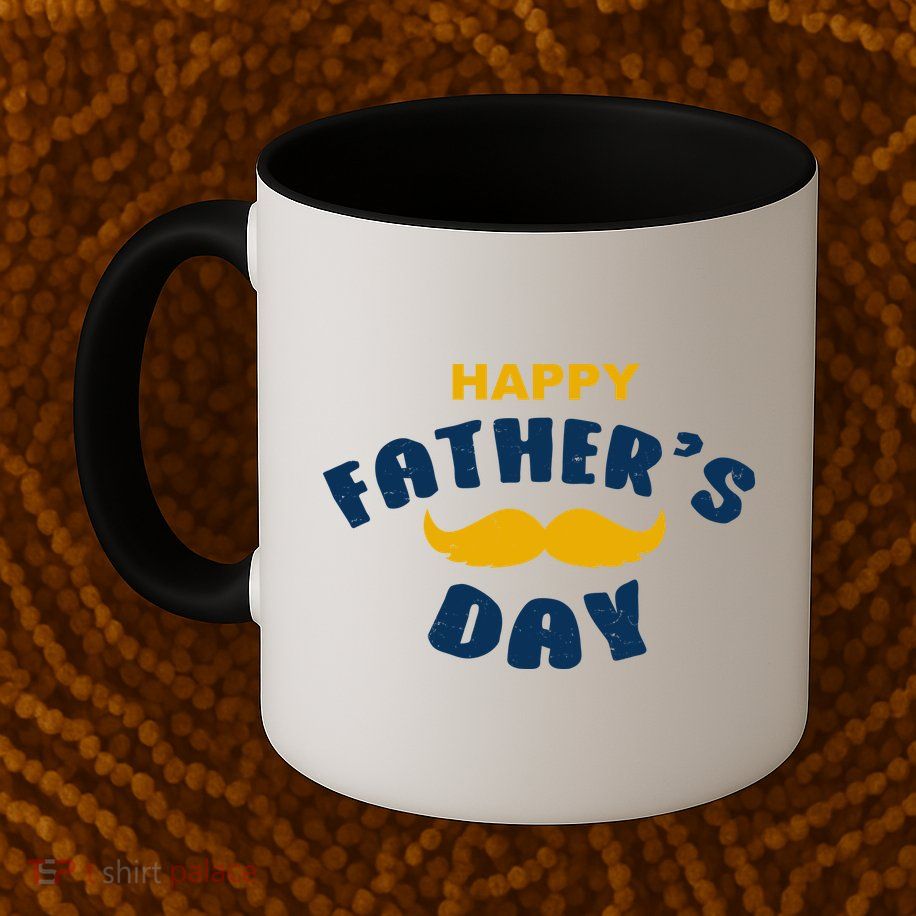 Happy Fathers Day Mustache Vintage Mug