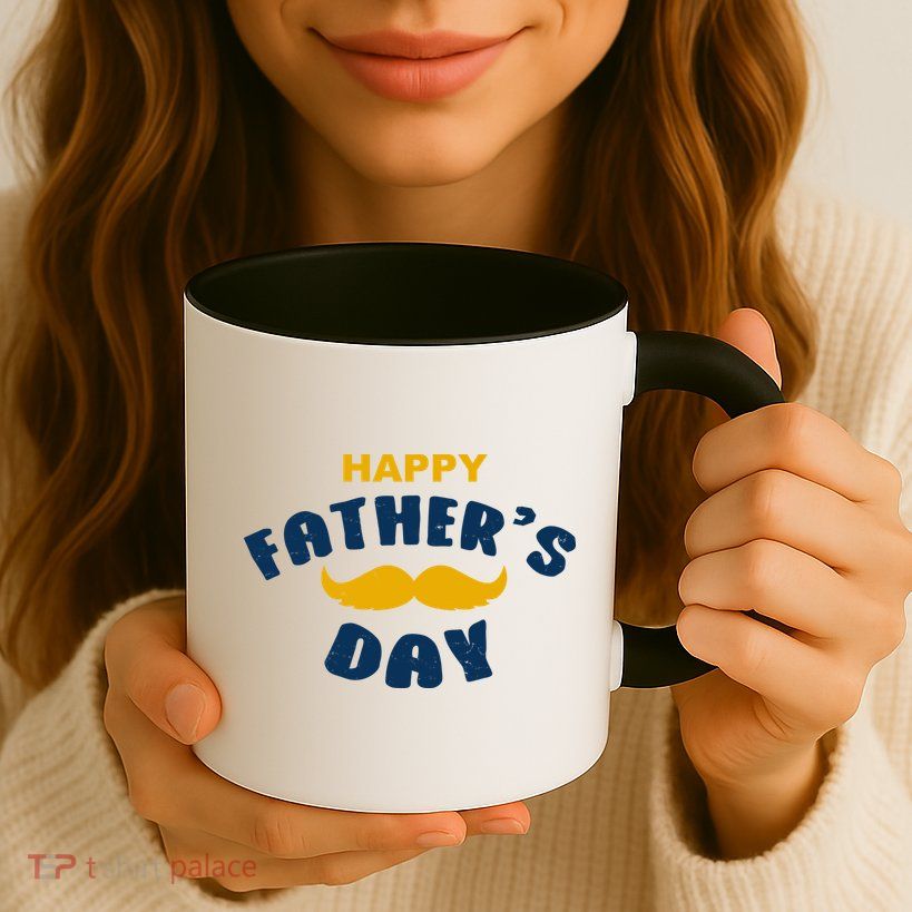 Happy Fathers Day Mustache Vintage Mug