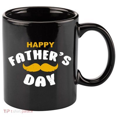 Happy Fathers Day Mustache Vintage 11oz C Handle Ceramic Mug