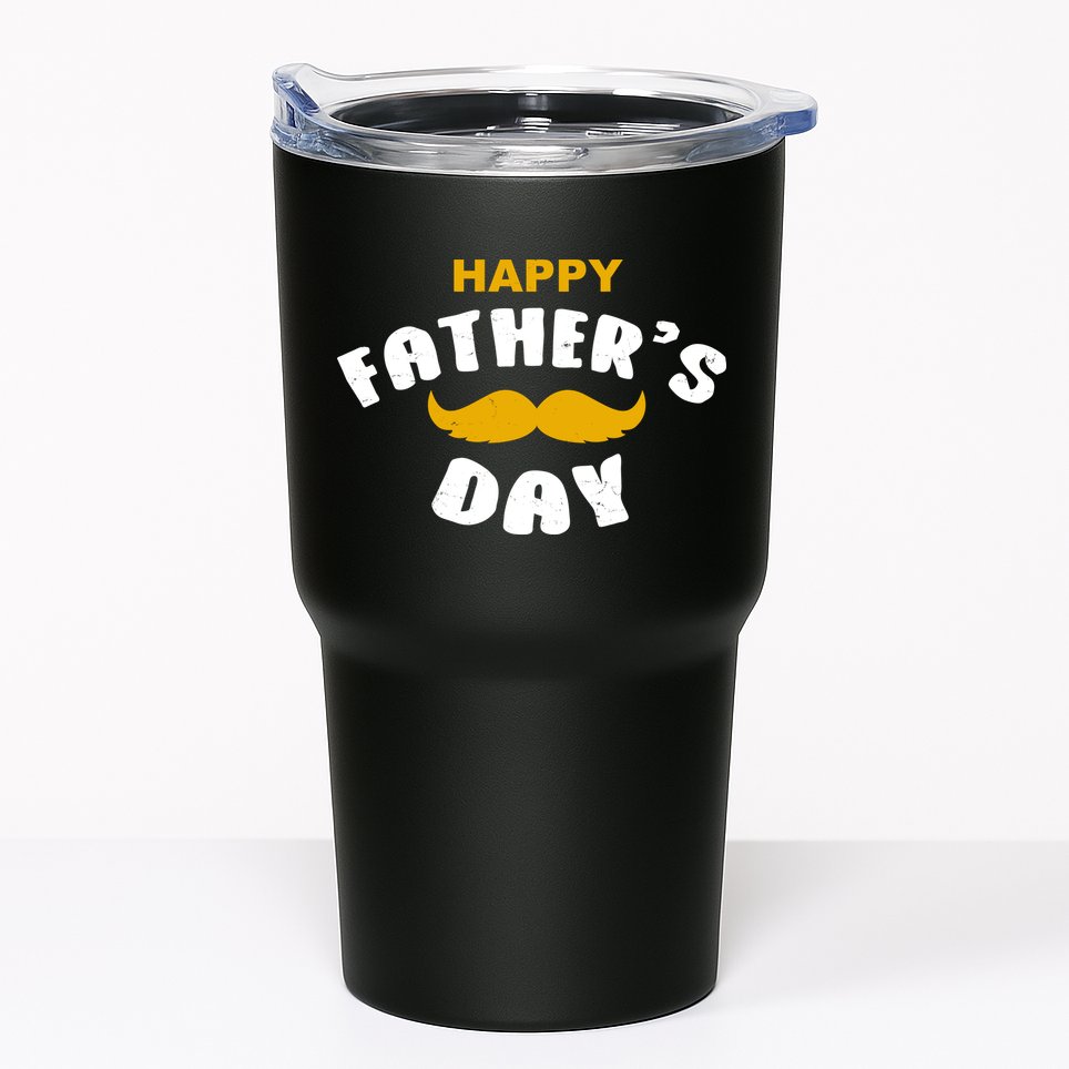 Happy Fathers Day Mustache Vintage Tumbler