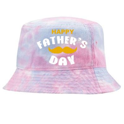 Happy Fathers Day Mustache Vintage Tie-Dyed Bucket Hat