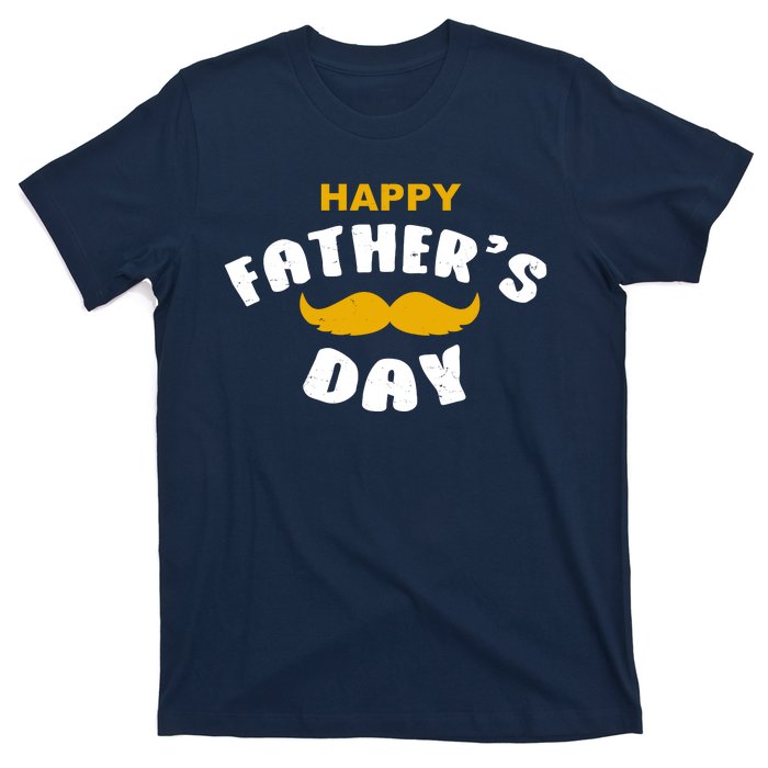 Happy Fathers Day Mustache Vintage T-Shirt