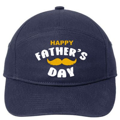 Happy Fathers Day Mustache Vintage 7-Panel Snapback Hat