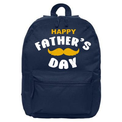 Happy Fathers Day Mustache Vintage 16 in Basic Backpack