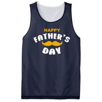 Happy Fathers Day Mustache Vintage Mesh Reversible Basketball Jersey Tank