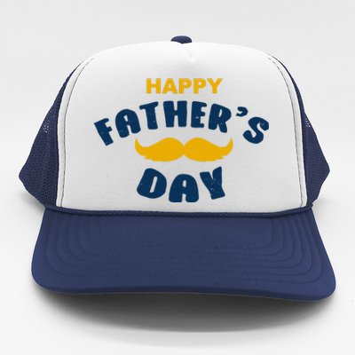 Happy Fathers Day Mustache Vintage Trucker Hat