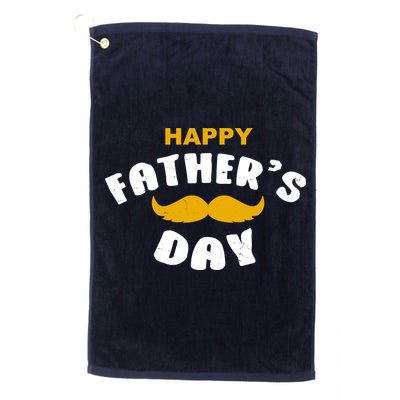 Happy Fathers Day Mustache Vintage Golf Towel